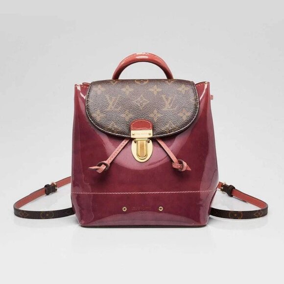 Louis Vuitton Monogram Coated Canvas/Vieux Rose Vernis Hot Springs Backpack Bag - Picture 1 of 12